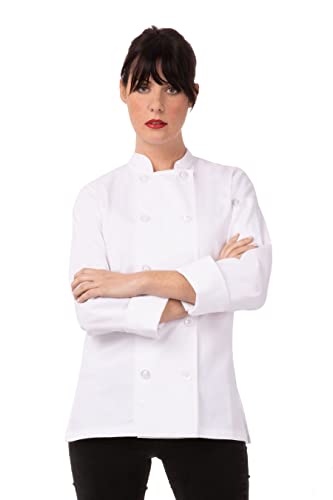 Chef Works معطف الطهاة للنساء من شيف ووركس، ليمانس، أبيض، كبير - Image 5