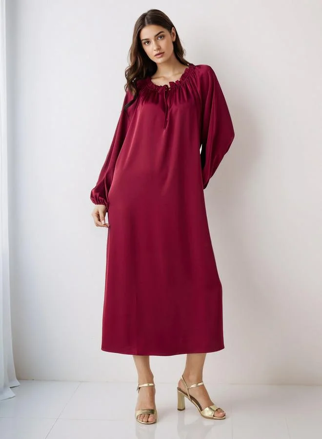 سبلاش فيڤ فستان ميدي بقصة فضفاضة مع أربطة