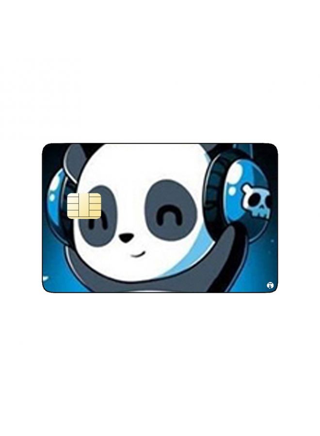 RKN PRINTED BANK CARD STICKER Cute Panda Drawing Listening To Music - Image 2