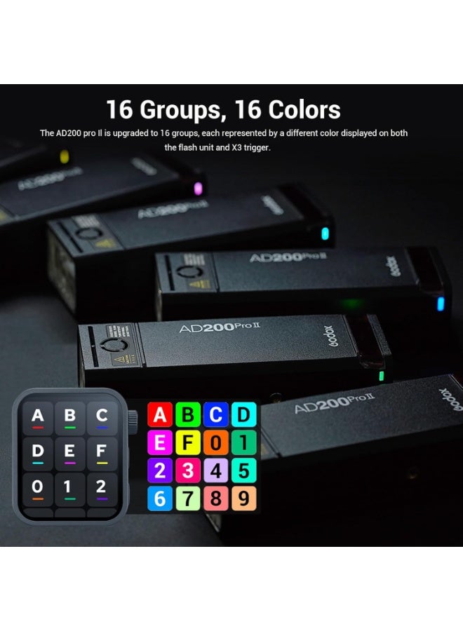 GODOX AD200Pro II TTL Pocket Flash – 200Ws High-Speed Sync Strobe with Interchangeable Flash Heads, 1/8000s HSS, Rechargeable Li-ion Battery, Compact Off-Camera Flash - Image 5