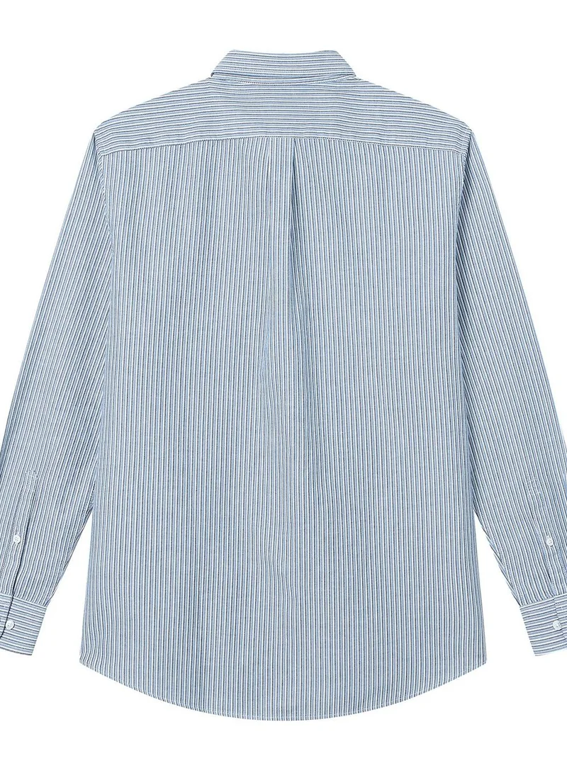 Giordano Men’s Cotton Slim Oxford Shirt with Embroidery