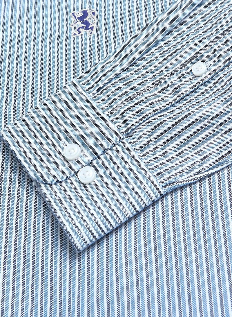 GIORDANO Men’s Cotton Slim Oxford Shirt with Embroidery - Image 4
