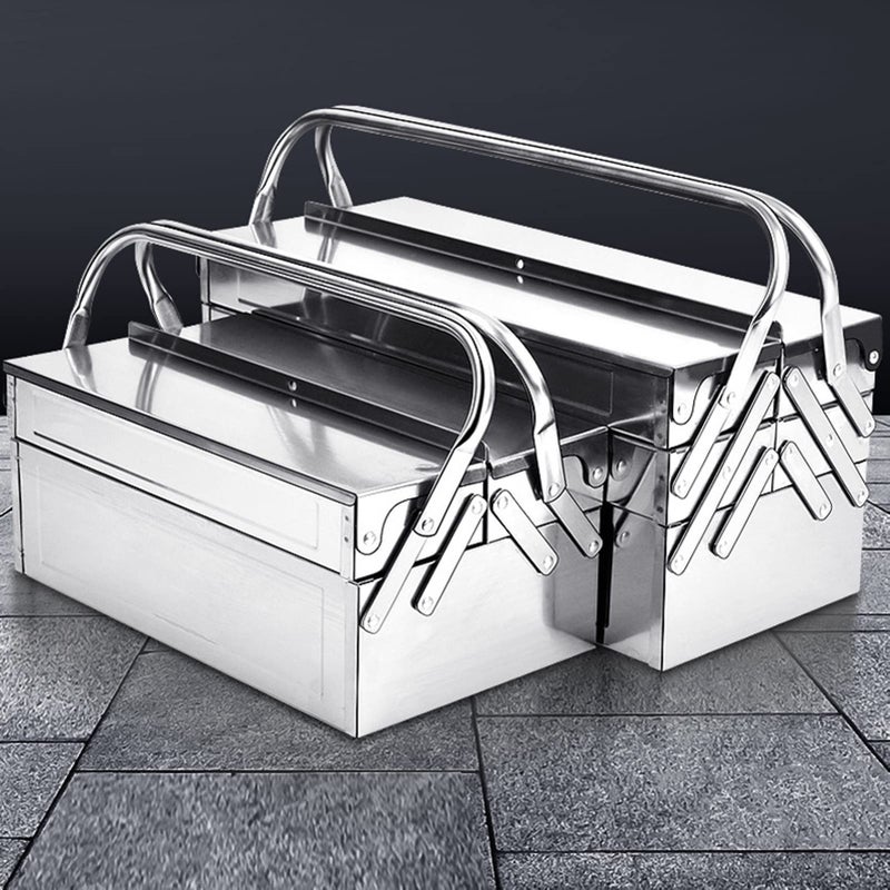 GOTOTOP Retractable 5 Trays Stainless Steel Cantilever Tool Box Organizer, Folding Portable Auto Maintenance Storage Organizer (420) - Image 2