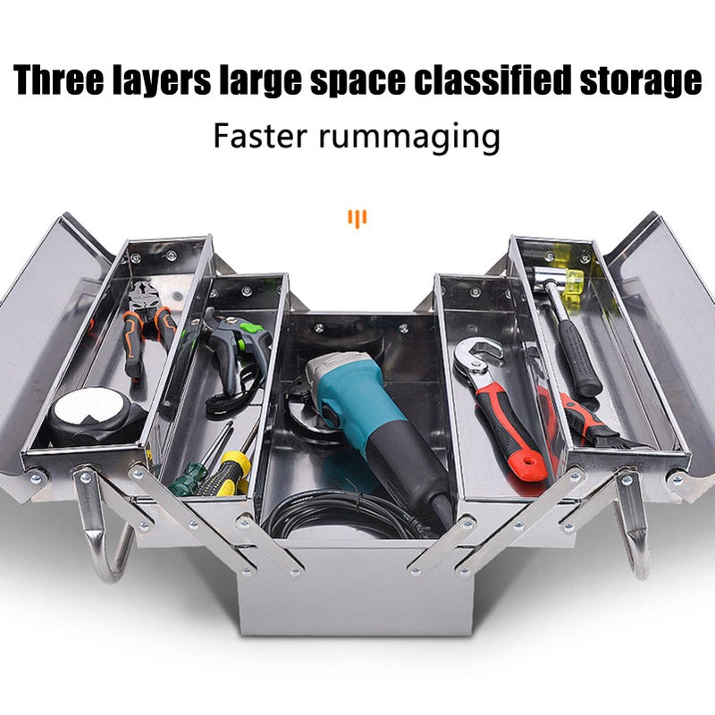 GOTOTOP Retractable 5 Trays Stainless Steel Cantilever Tool Box Organizer, Folding Portable Auto Maintenance Storage Organizer (420) - Image 5