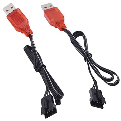 Blomiky 2 Pack SM-4P Blaster Toy Charger Cable Compatible with Some Electric Gel Water Ball Blaster Toys or Some RC Cars/Blaster Cable 2 - Image 2