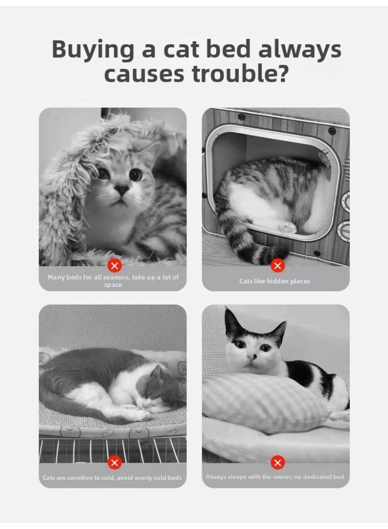 A.M Cute Animal-Shaped Cat Bed Round Fluffy Soft Plush Cat Cave Removable Washable Cushion Pillow Premium Cotton No Deformation Cat House - Image 5