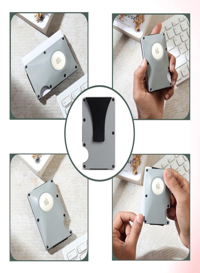 JnD Minimalist Wallet for Men, Magnetic Mens Wallet with Airtag Holder, Money Clip & Credit Card Holder, Small Slim Airtag Wallet Mag Safe Wallet RFID Wallet, Grey, Minimalist - Image 5