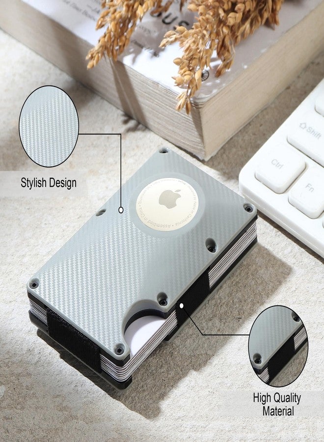 JnD Minimalist Wallet for Men, Magnetic Mens Wallet with Airtag Holder, Money Clip & Credit Card Holder, Small Slim Airtag Wallet Mag Safe Wallet RFID Wallet, Grey, Minimalist - Image 4