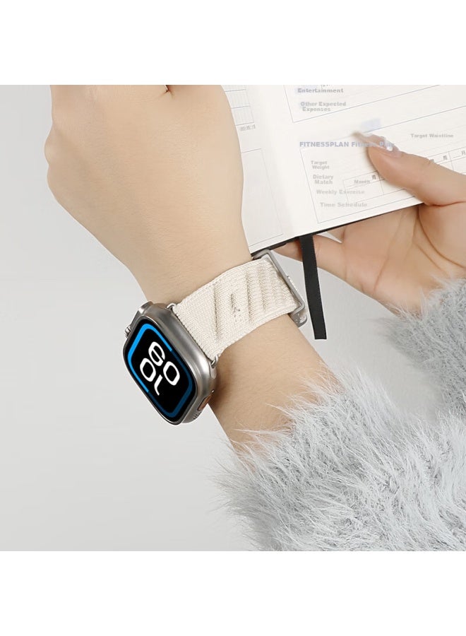 BHO حزام ساعة آبل بوه متوافق مع ساعة آبل آي ووتش S10/SE/Ultra2، تصميم هيرميس مع حزام مر للـ S9/8/7، حزام ساعة محبوك من النايلون للمحيط - Image 5