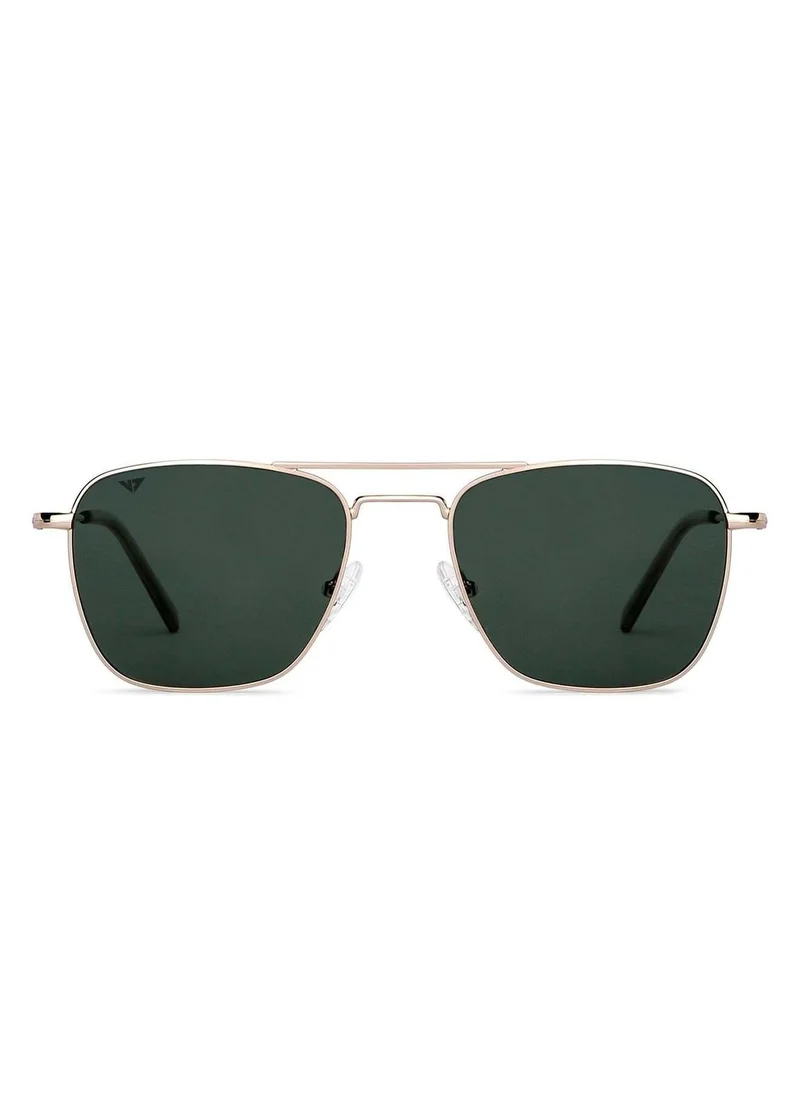 فينسينت تشيس Vincent Chase by Lenskart | Green Square Stylish Sunglasses | Polarized & UV Protected | For Men & Women | Large | VC S13830