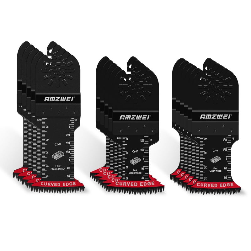 Amzwei 16Pcs Japanese Teeth Oscillating Tool Blade  Crv Extra Long Multi Tool Blade Kits For Wood Clean Cutting  Quick Release Oscillating Saw Blades Compatible With Dewalt Bosch Milwaukee Ryobi - Image 1