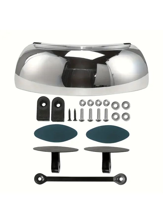 Silvery Motorcycle Rearview Mirror 180 Adjustable Anti Glare Heavy Duty Compatible ATV Scooter - Image 5