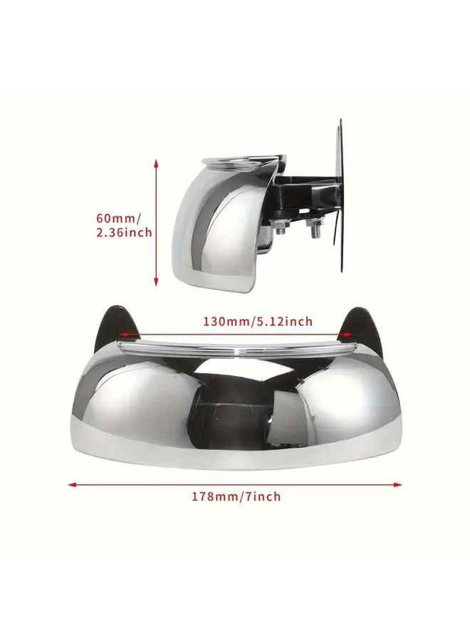 Silvery Motorcycle Rearview Mirror 180 Adjustable Anti Glare Heavy Duty Compatible ATV Scooter - Image 2