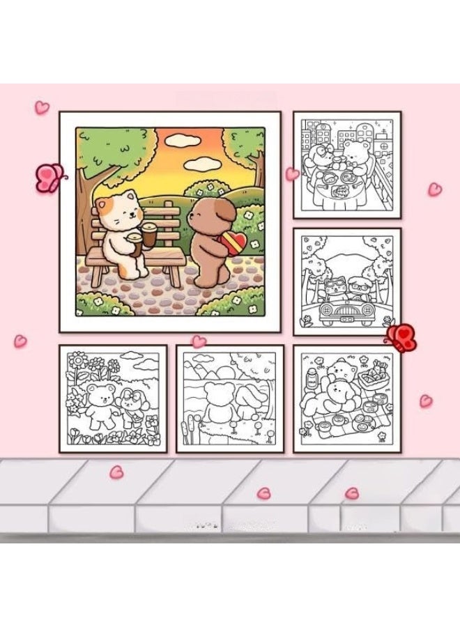 Mr. Penda Fuzzy in Love: A Stress-Relief Coloring Book for Adults & Teens, Cute & Cozy Daily Activities, Mindfulness Illustrations, Relaxing Anti-Anxiety Art Therapy, 40 Hand Drawn Pages Ready for Coloring (Multicolour) - Image 4