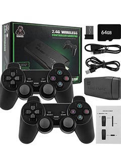 XIPH Wireless Retro Game Console Stick 64GB – Plug & Play HDMI Video Game Stick with 10,000+ Classic Games, 9 Emulators, Dual 2.4G Wireless Controllers, 4K HD Output for TV  - Image 1