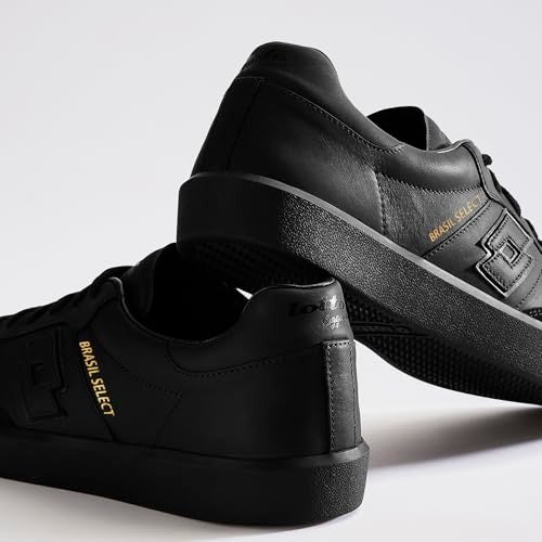 Lotto Men Brasil Select OG Black Leather Sneakers - Image 3