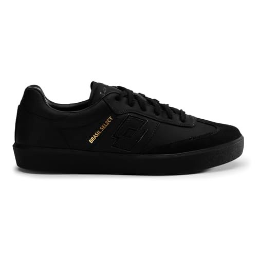 Lotto Men Brasil Select OG Black Leather Sneakers - Image 1