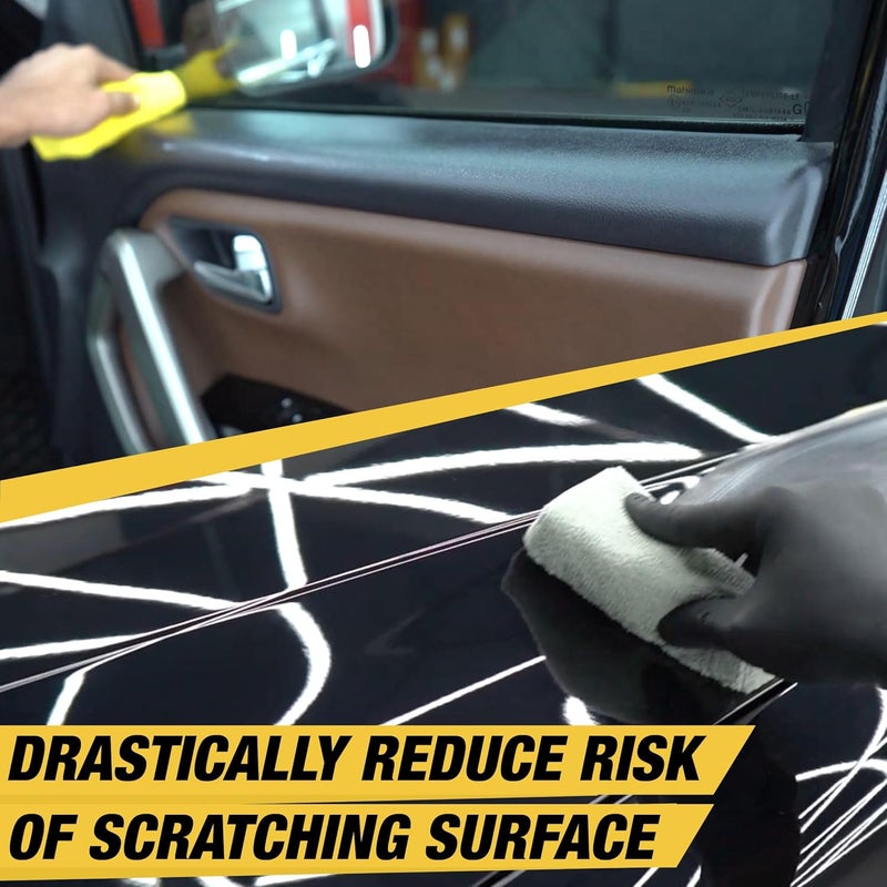 Wavex Microfiber Applicator Car Polish Sponge | Microfiber Applicator Sponge for Car Polish | Great Car Polish Pad Applicator for Ceramic Coating, Waxes, Polishes, Dressers & More - (Yellow 4 pcs) - Image 3