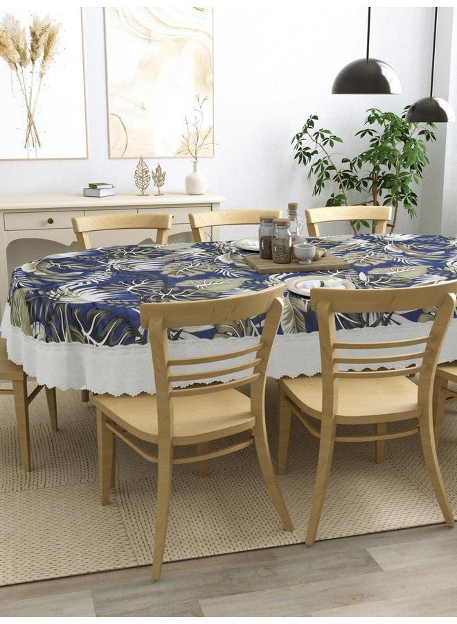 Clasiko 8 Seater Oval Dining Table Cover; 60x108 Inches; Material - PVC; Anti Slip; Blue Green 74025 - Image 2