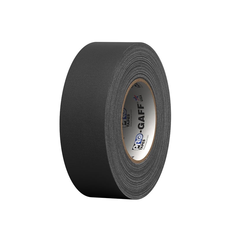 Pro Tapes شريط غافر برو تيبس - 2 بوصة × 55 ياردة، قماش أسود غير لامع مع لاصق مطاطي - Image 5