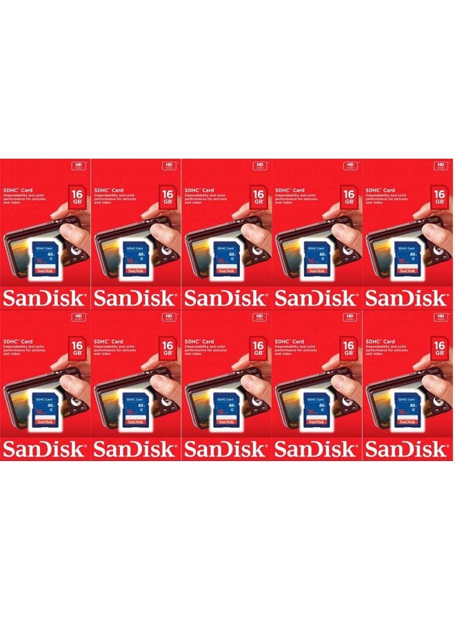 Tatuo Sandisk 16GB (10 Pack) SD Card Bundle SDHC Class 4 Flash Memory | Model SDSDB-016G-B35 | - Image 1