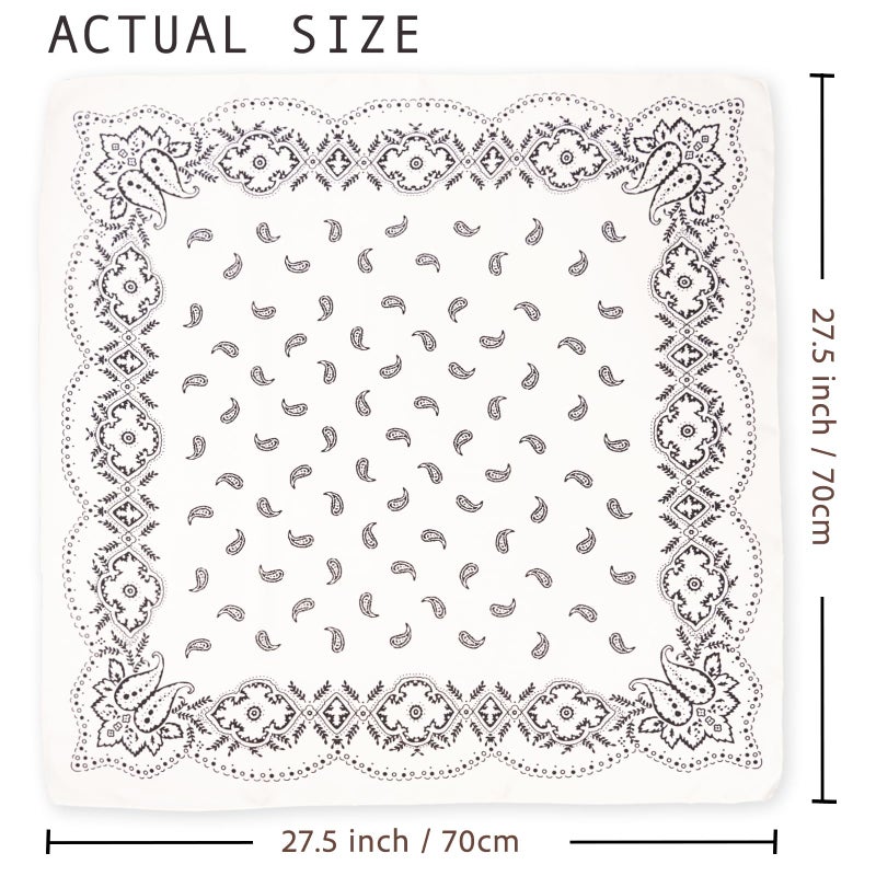 Wuliim 27.5" Satin Scarf - Super Soft & Lightweight Silky Head Bandanas Medium Square, Versatile Fashion Neckerchief, Silk Like Asthetic Handbag Scarf for Women (White) - Image 2