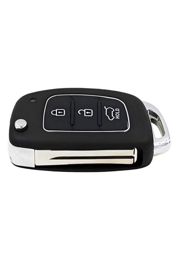 SYOSI - Folding Smart Car Key, 3 Buttons Keyless Entry Remote Case, Replacement Remote Car Key key Shell Repair for Mistra Hyundai HB20 SANTA FE IX35 IX45 Key Cover Case - Image 1