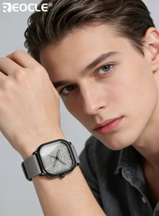 Men's Square Dial Quartz Watch Stylish Design Ideal Gift for Boyfriend and Family on Special Occasions Luxury Timepiece for Formal and Casual Wear - view 2