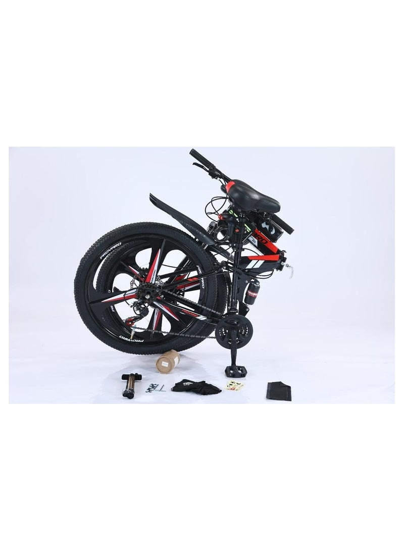 Pro Yard Fixable Steel Bicycle Aluminum Hybrid Sports Bike RED Color - Image 4