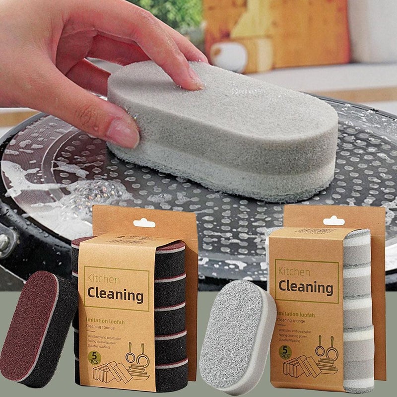 Diamond-grit sponge, magic eraser, kitchen cleaner, thickened double-sided dishwashing sponge, rust remover, pot bottom cleaner, black grime remover. - Image 5