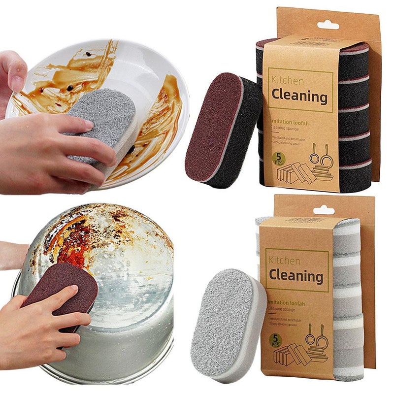 Diamond-grit sponge, magic eraser, kitchen cleaner, thickened double-sided dishwashing sponge, rust remover, pot bottom cleaner, black grime remover. - Image 4