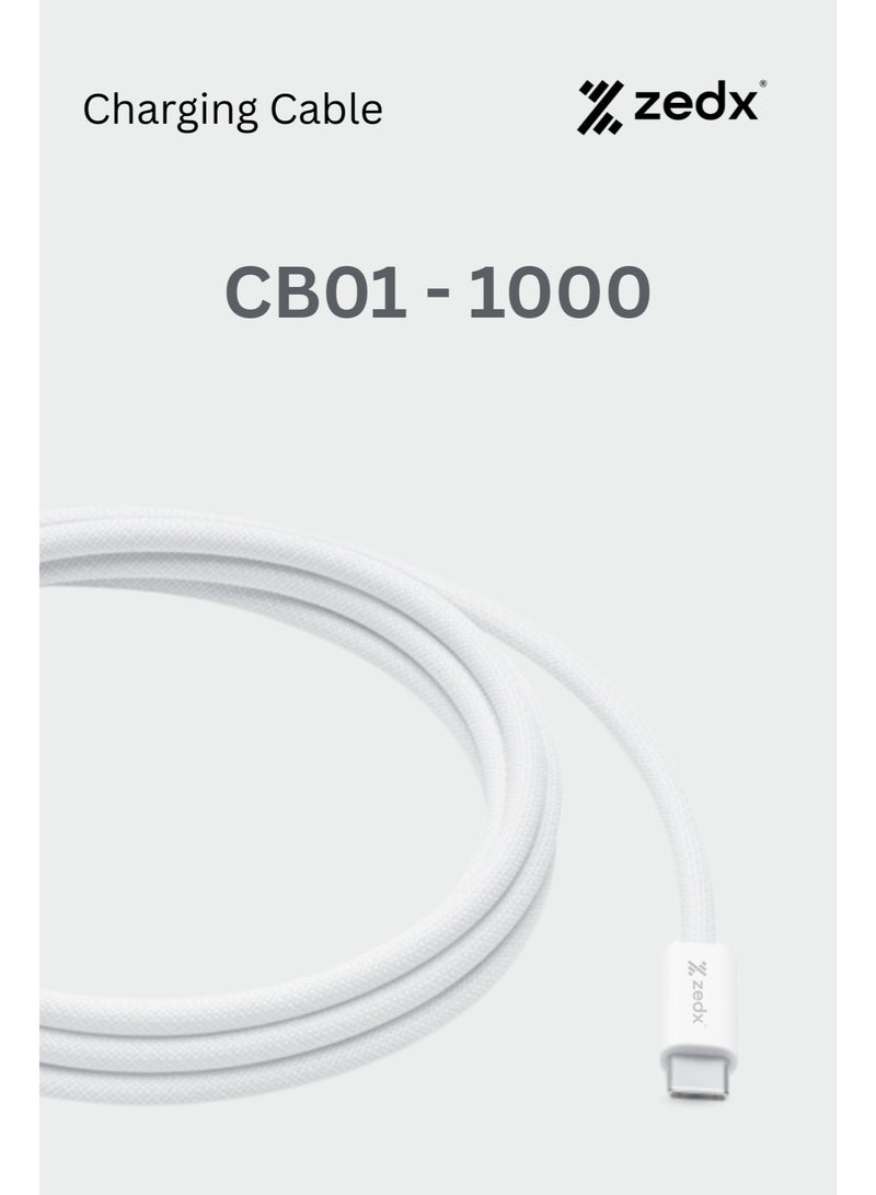 ZEDX CB01 1000C PD 60W Fast Charging C TO C Cable – 1 Meter, Compatible with iPhone 15, MacBooks & Type-C Devices - Image 1