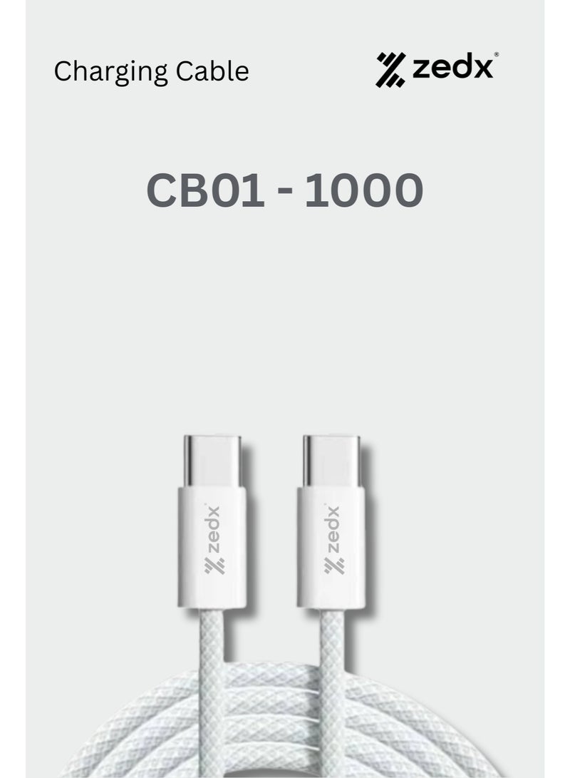 ZEDX CB01 1000C PD 60W Fast Charging C TO C Cable – 1 Meter, Compatible with iPhone 15, MacBooks & Type-C Devices - Image 2