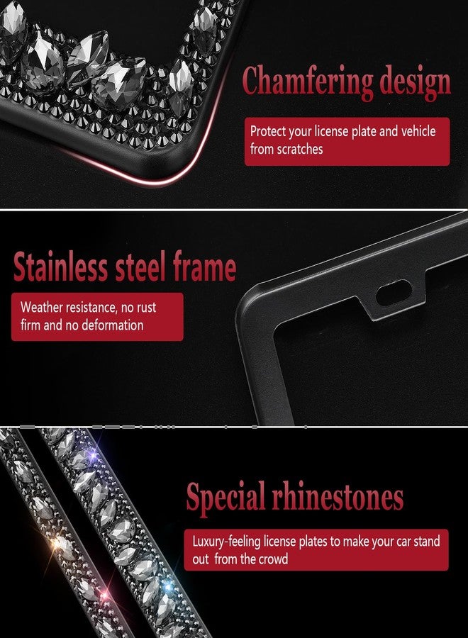 OKLPF Bling License Plate Frame for Women,Sparkle License Plate Frames| Shiny Large Gift Box(Black) - Image 4