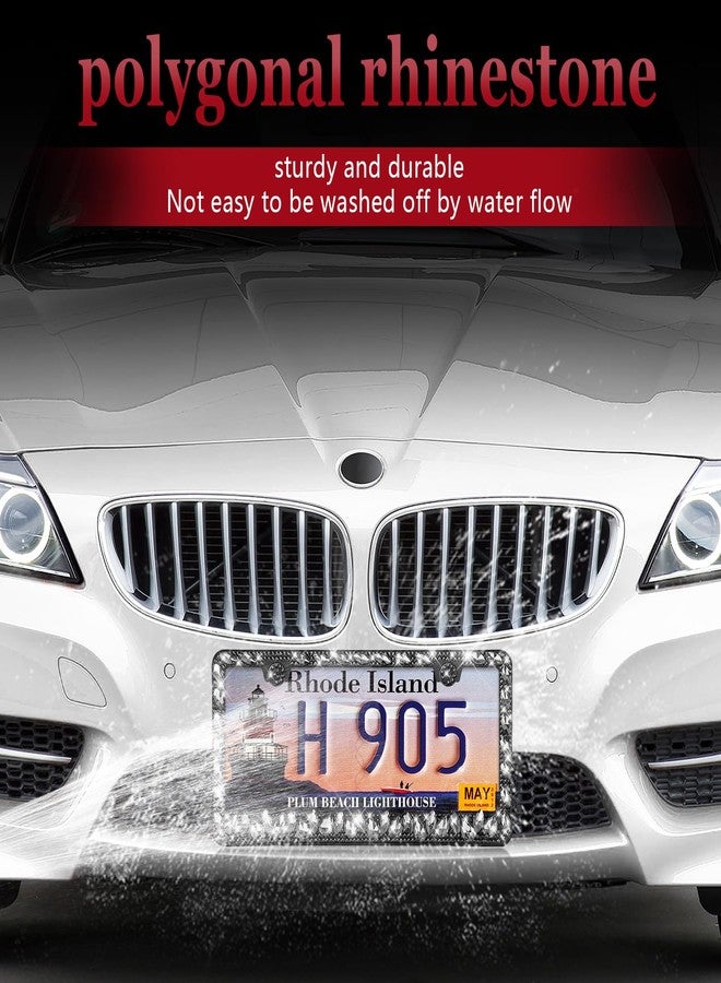 OKLPF Bling License Plate Frame for Women,Sparkle License Plate Frames| Shiny Large Gift Box(Black) - Image 5