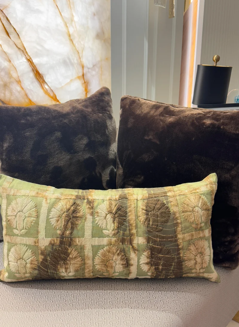 Tohfa Luxe Zohra Green long Decorative Cushion with Filler