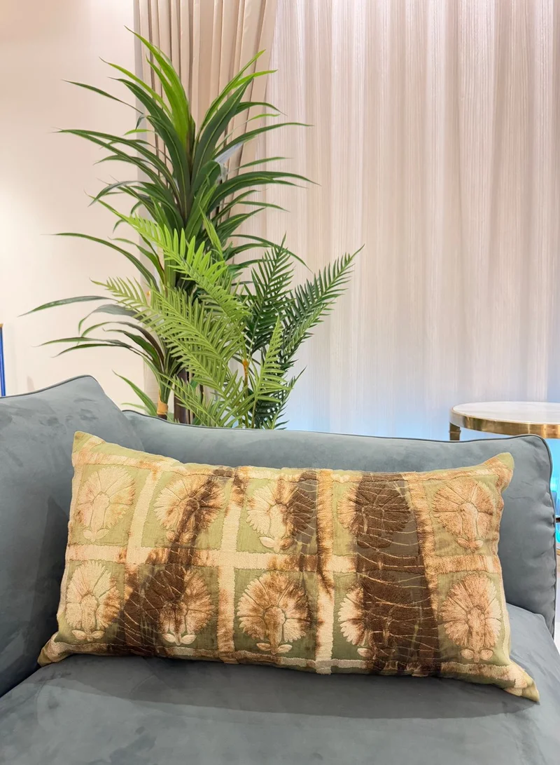 Tohfa Luxe Zohra Green long Decorative Cushion with Filler