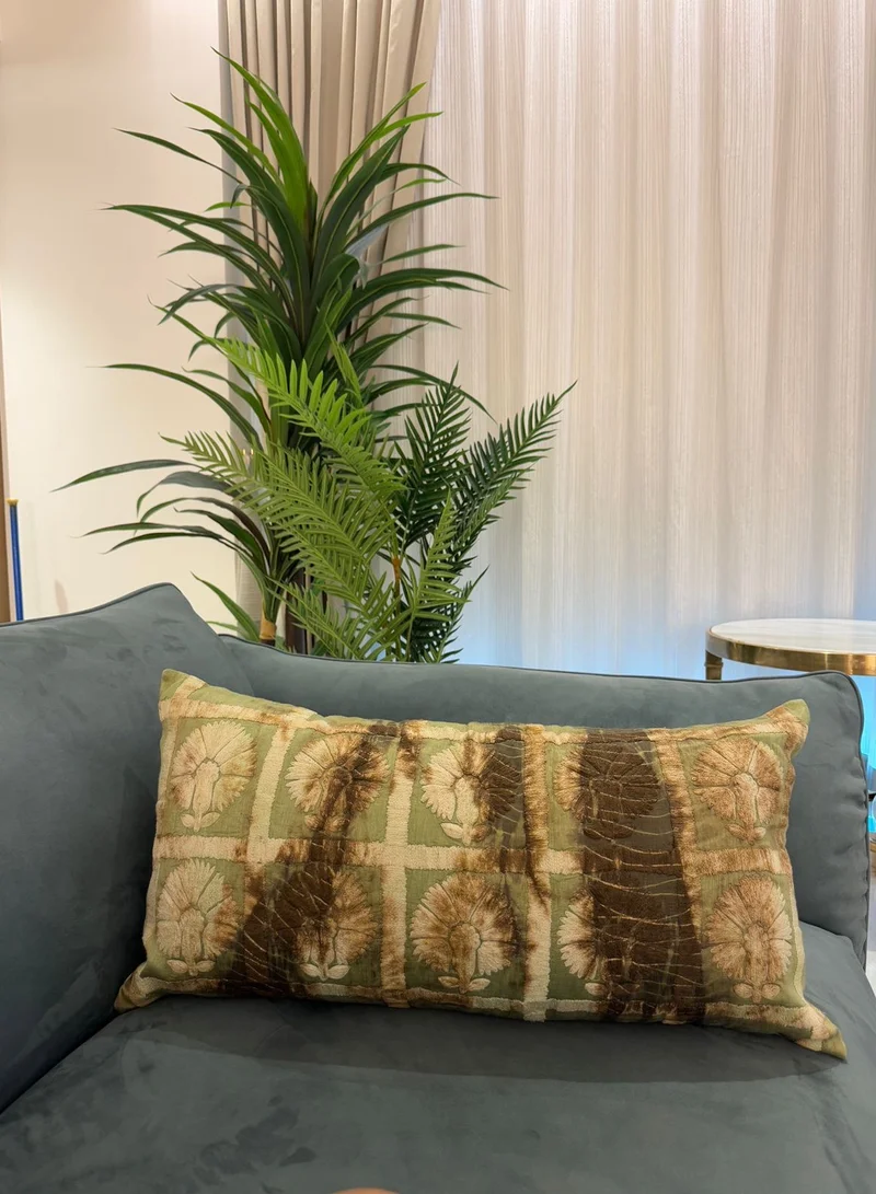 Tohfa Luxe Zohra Green long Decorative Cushion with Filler