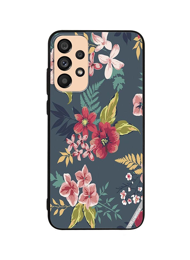 VR CREATIVE Protective Case Cover For Samsung Galaxy A53 5G Gray Flower Design Multicolour - Image 1