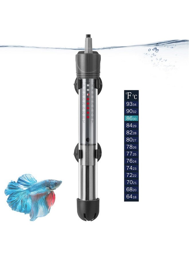 HITOP 25W 50W 100W 200W 300W Adjustable Aquarium Heater, Submersible Fish Tank Heater Thermostat with Suction Cup (50W) - Image 1