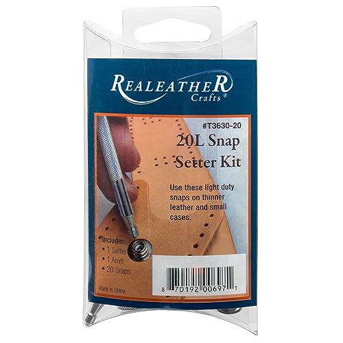 Realeather Crafts Snap Setter Kit, 20-Litter, Nickel (T3630-20) - Image 1