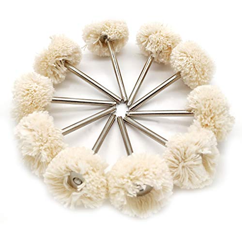 NGe 18inch Shank Mounted Cotton Polishing Buff Wheel for Rotary Tools Jewelry Watch Light Polish Pack of 10 - Image 1