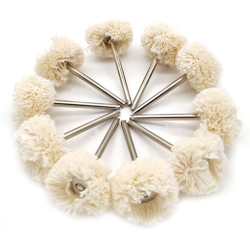 NGe 18inch Shank Mounted Cotton Polishing Buff Wheel for Rotary Tools Jewelry Watch Light Polish Pack of 10 - Image 3