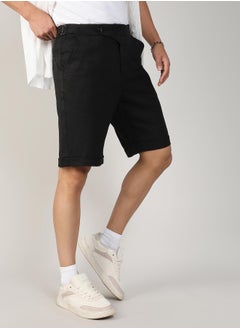 Men's Onyx Black Tailored Poly-Linen Shorts - pzsku/ZD7AAE15504502C31434BZ/45/_/1741609353/7cf2fde2-96bb-46e4-a2de-a58fec093b44