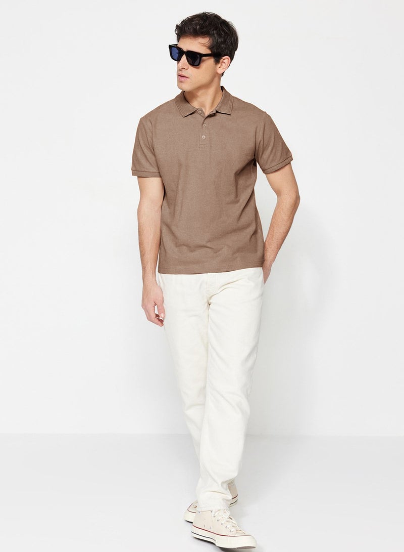 trendyol Mink Slim/Slim Fit Polo Neck Short Sleeve 100% Cotton Polo Neck T-Shirt Tmnss20Po0009 - Image 3