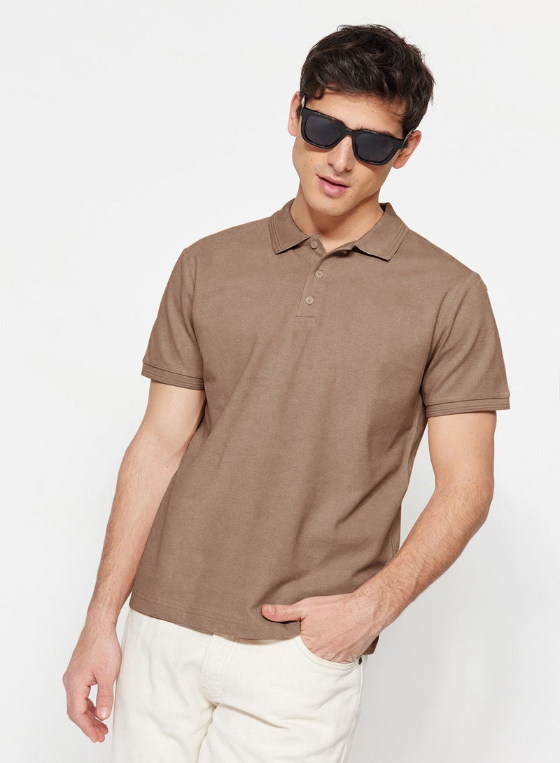 trendyol Mink Slim/Slim Fit Polo Neck Short Sleeve 100% Cotton Polo Neck T-Shirt Tmnss20Po0009 - Image 1