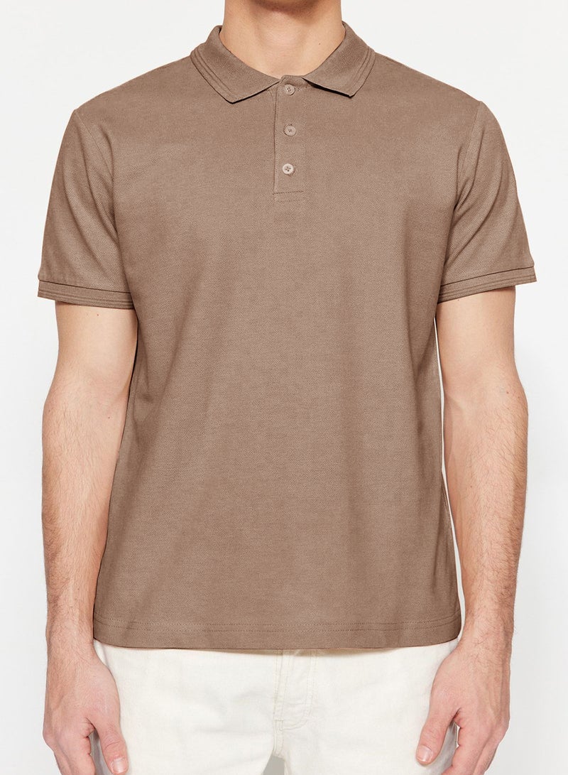 trendyol Mink Slim/Slim Fit Polo Neck Short Sleeve 100% Cotton Polo Neck T-Shirt Tmnss20Po0009 - Image 4