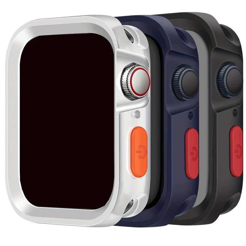 Shockproof TPU Case For 42mm Apple Watch Black Navy Starlight 3 Pack Cover - Image 1