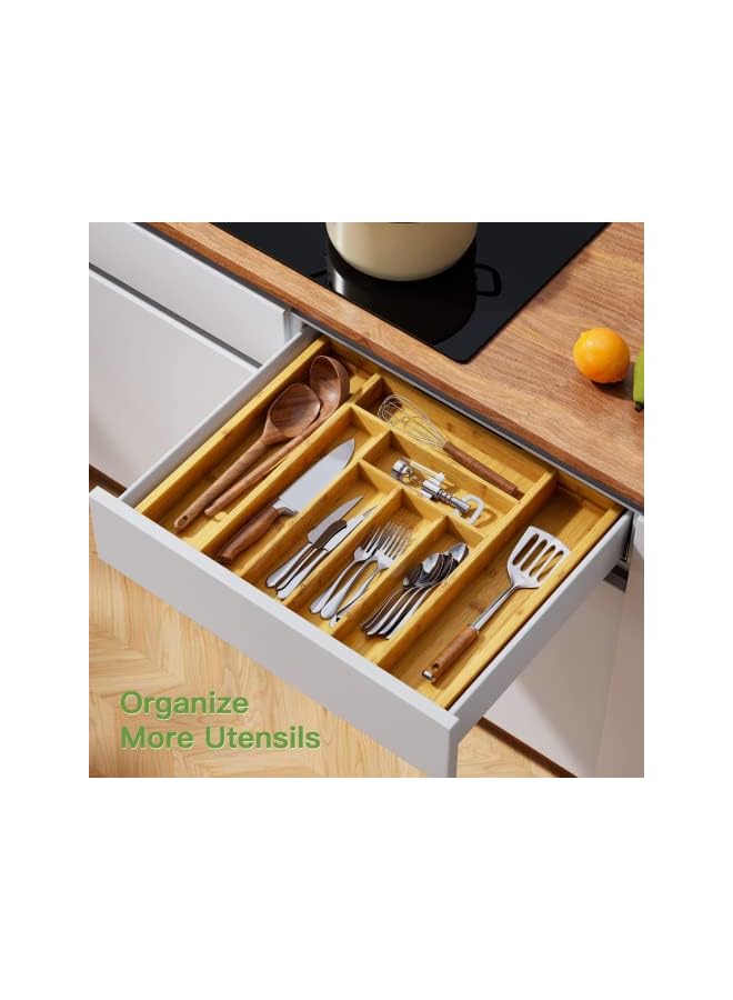 Arabest Silverware Drawer Organizer Expandable Kitchen Drawer Organizer Cutlery Tray And Utensil Organizer Wood Drawer Dividers Organizer For Flatware Knives In Kitchen - Image 3
