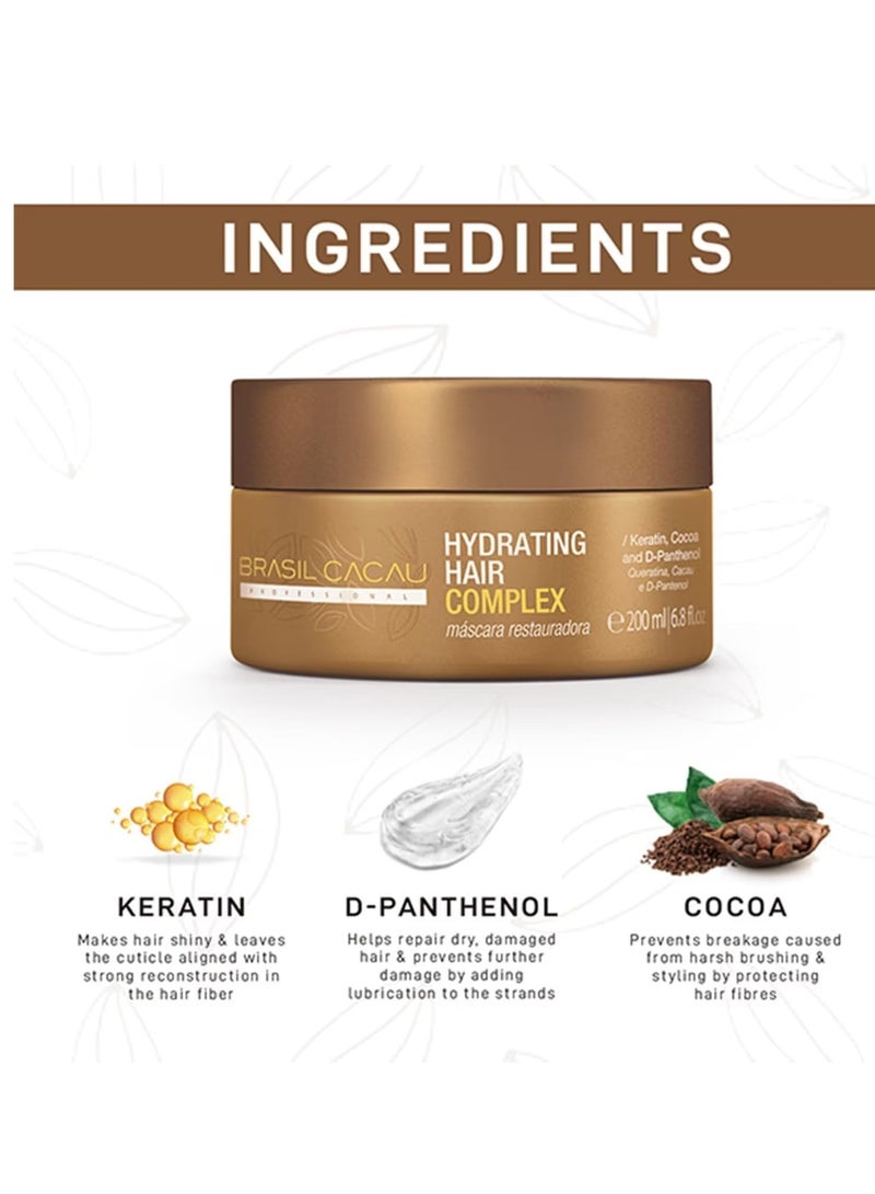 برازيل كاكاو قناع علاج الشعر المرطب برازيل كاكاو 200 مل - العناية بالشعر بالكيراتين المغذي - Image 2